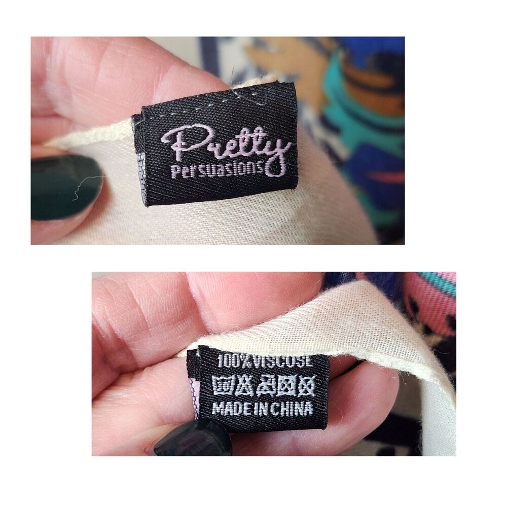 Pretty Persuasions Cream Multicolor Art to Wear Artsy Boho Scarf Wrap 72 X 37 - Picture 5 of 7